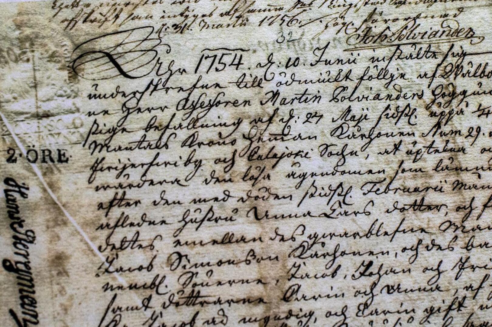 Anna Laurintyttären perunkirja on vuodelta 1754. Wörlineillä on arkistoituna paljon vanhoja asiakirjoja.