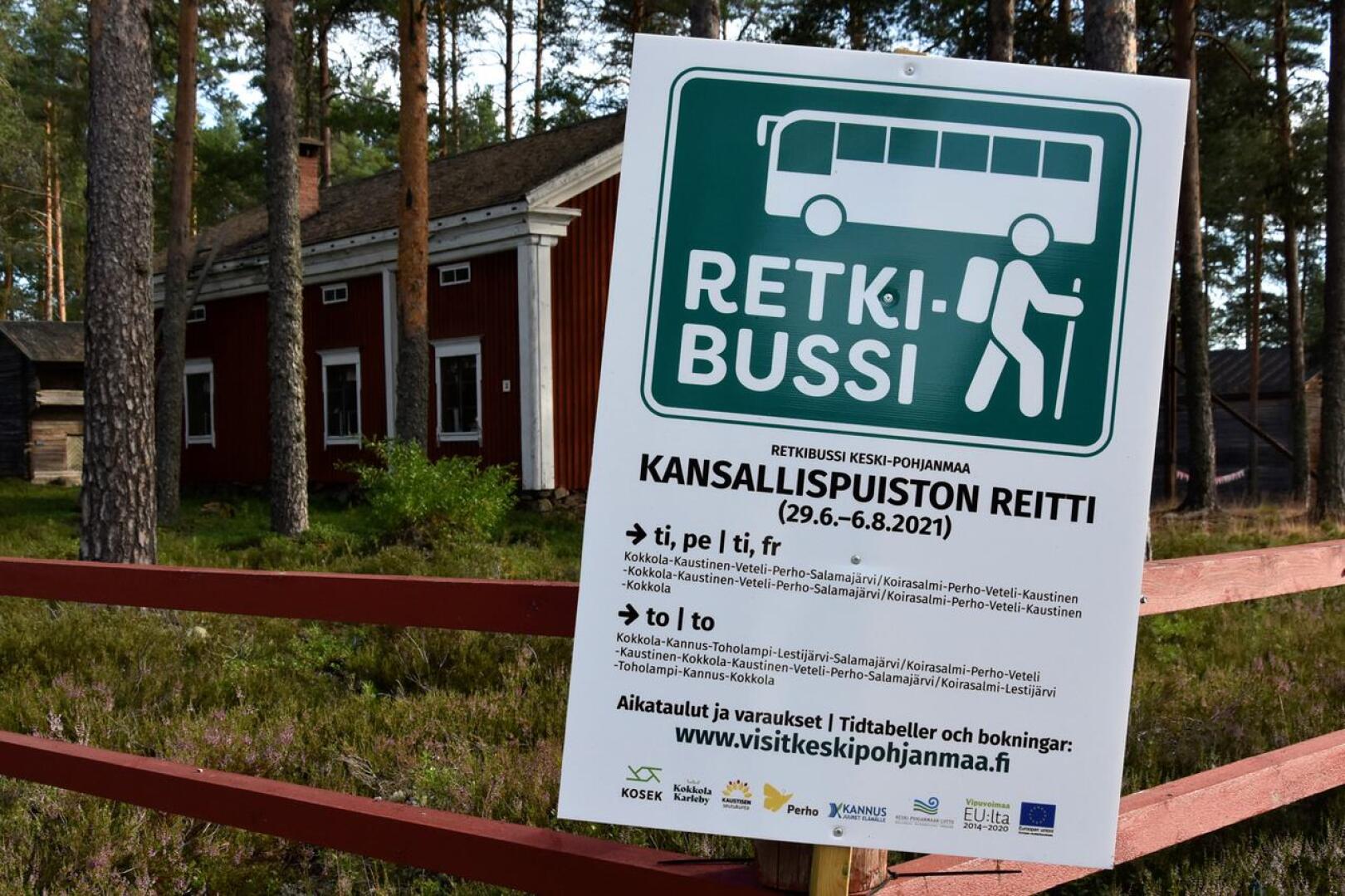 Retkeilemään! Retkibussi kuljettaa torstaisin Kannuksen, Toholammin ja Lestijärven kautta Salamajärven kansallispuistoon. 