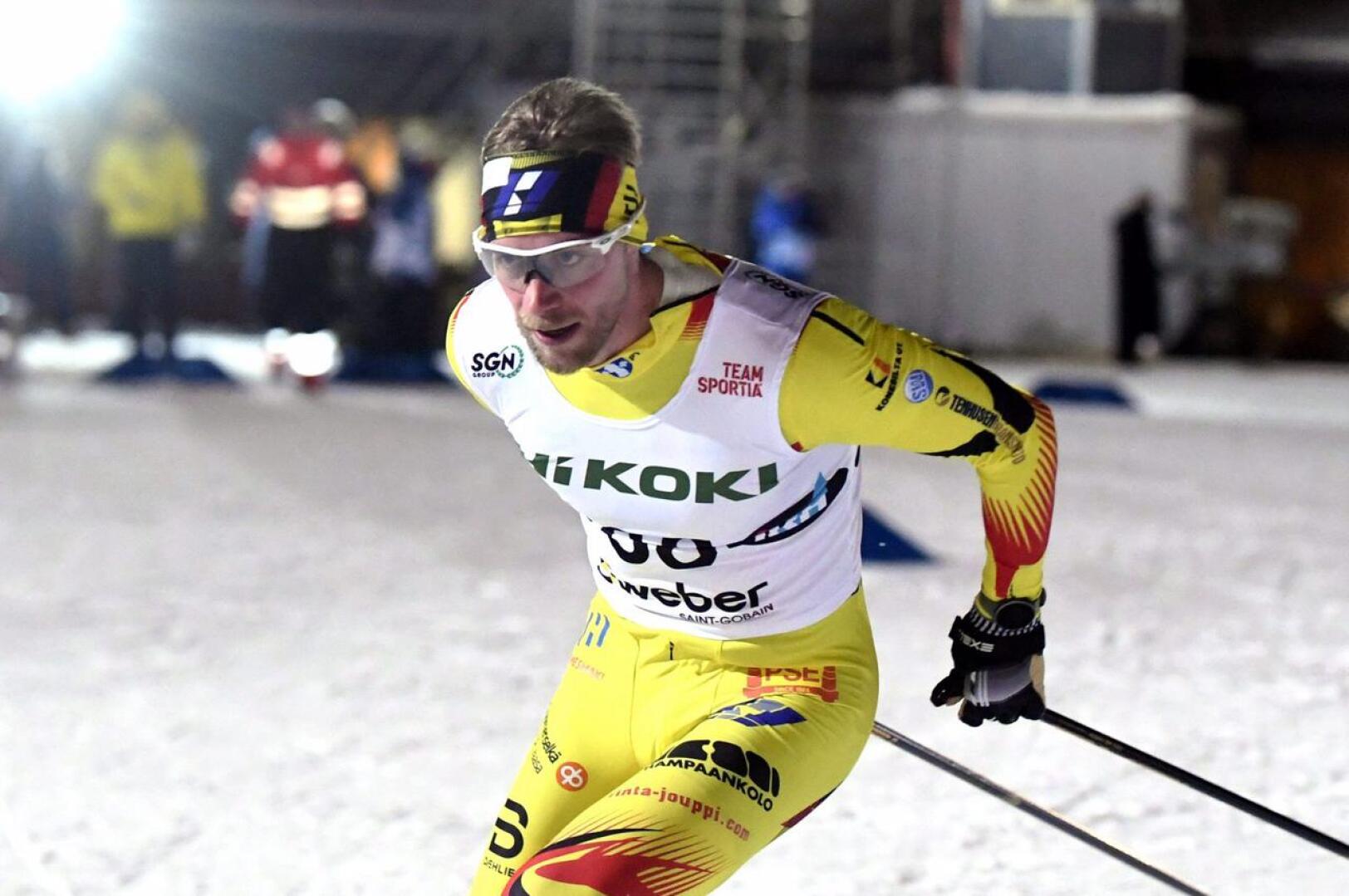 Pohti Ski Teamin Joni Mäki hiihti tiistaina voittoon Vantaalla.