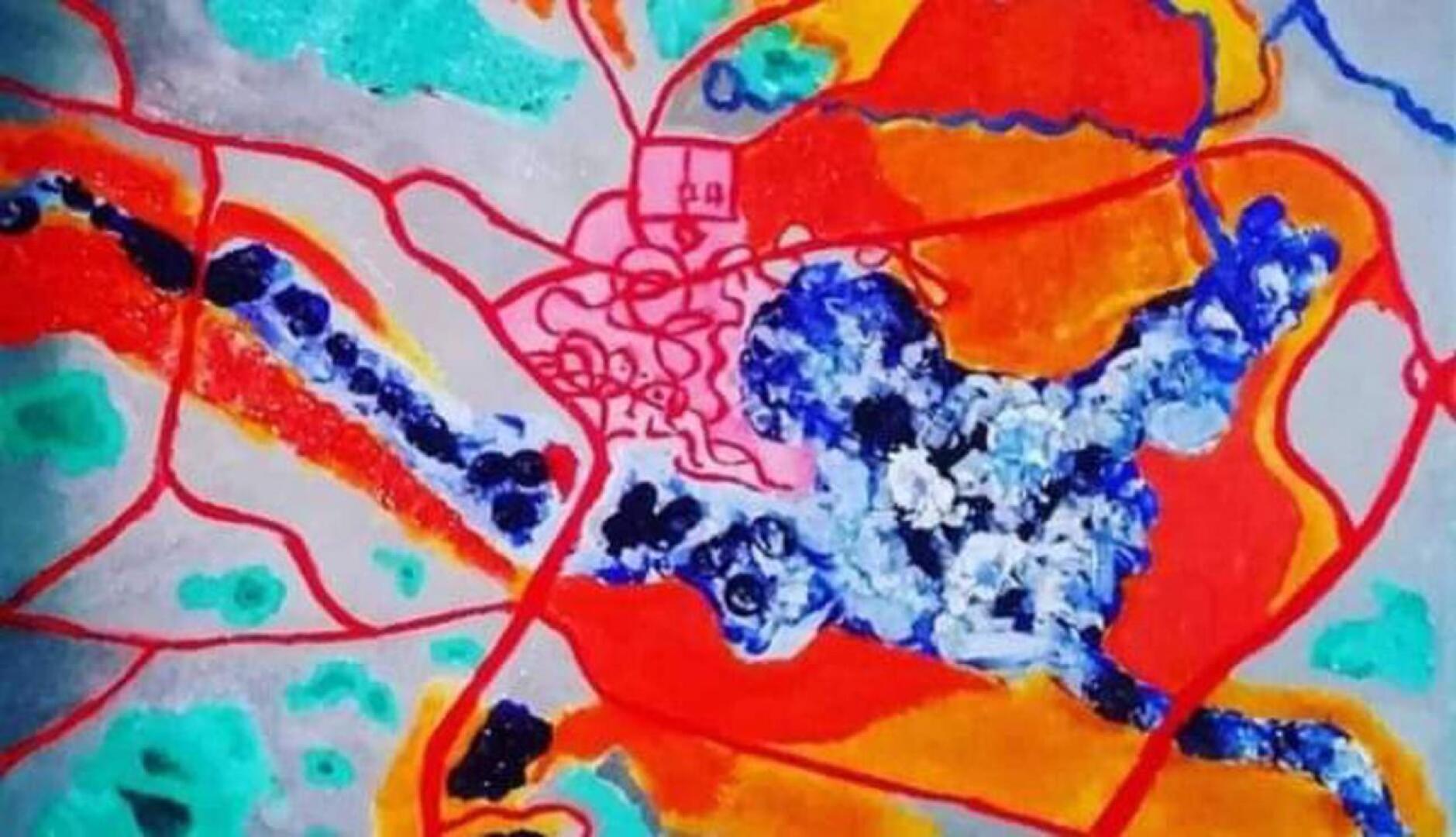 Muun muassa Haapaveden kartta on inspiroinut Anna Penttilää maalaamisessa.