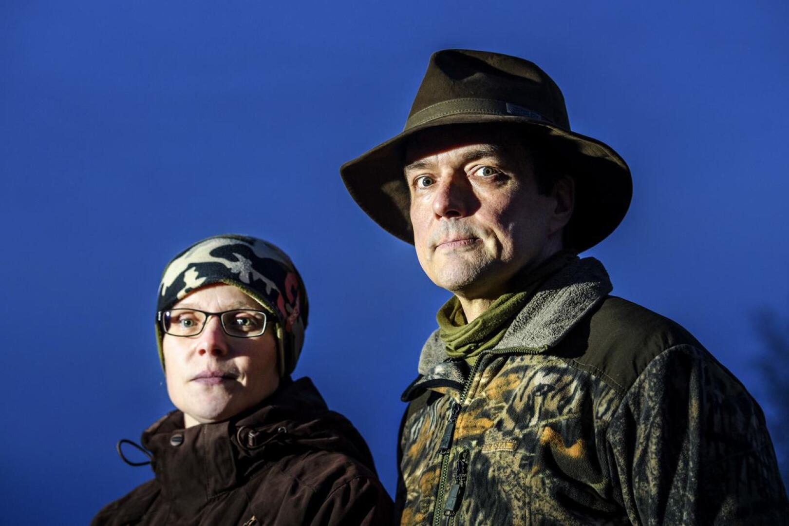 Metsästämisen lisäksi Arto ja Tarja Hautala harrastavat kuntosalilla käyntiä.