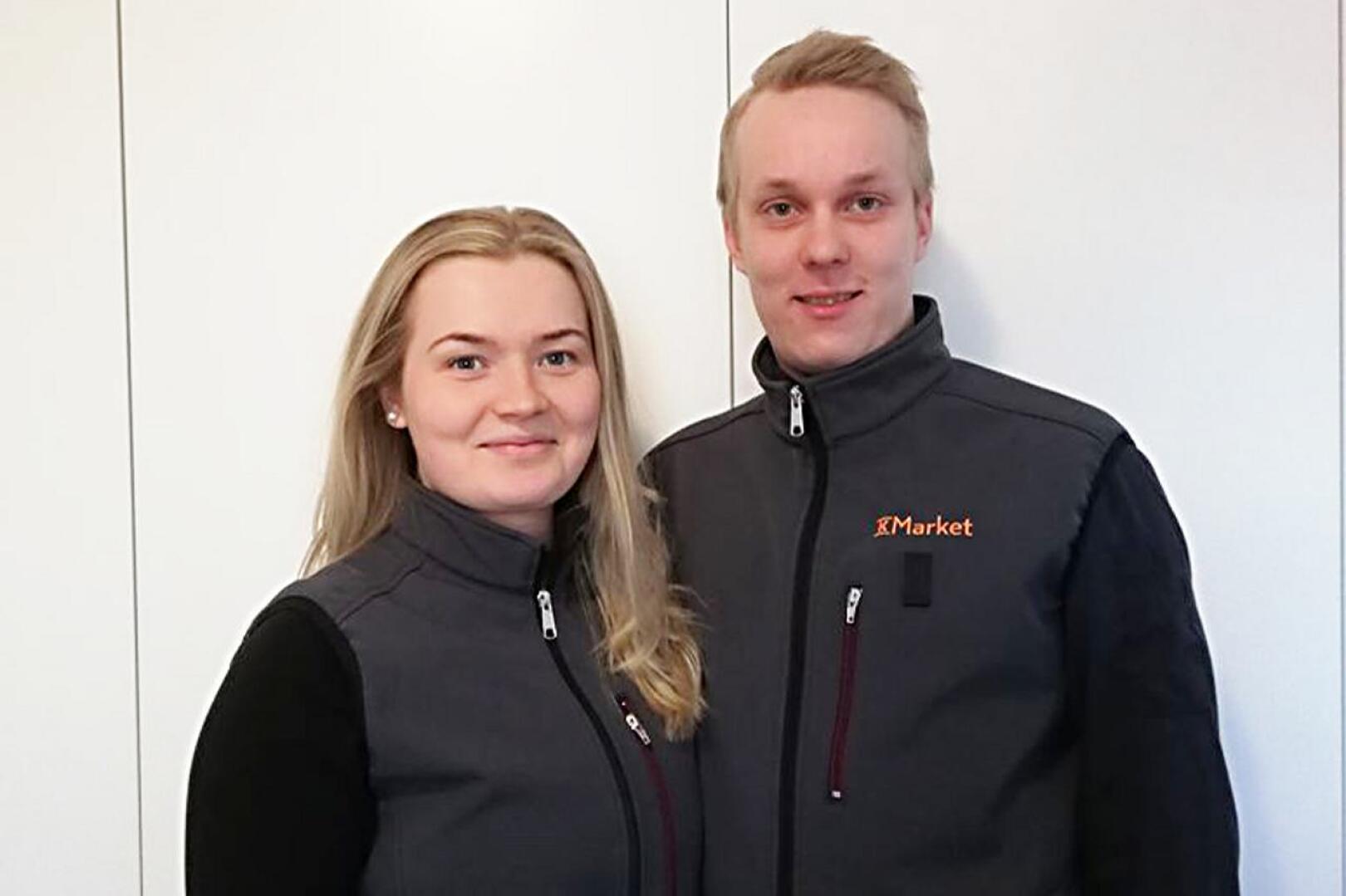Anni-Elina Säävälä ja Toni Ollila ovat työskennelleet aiemmin Kiimingin K-Supermarketissa.