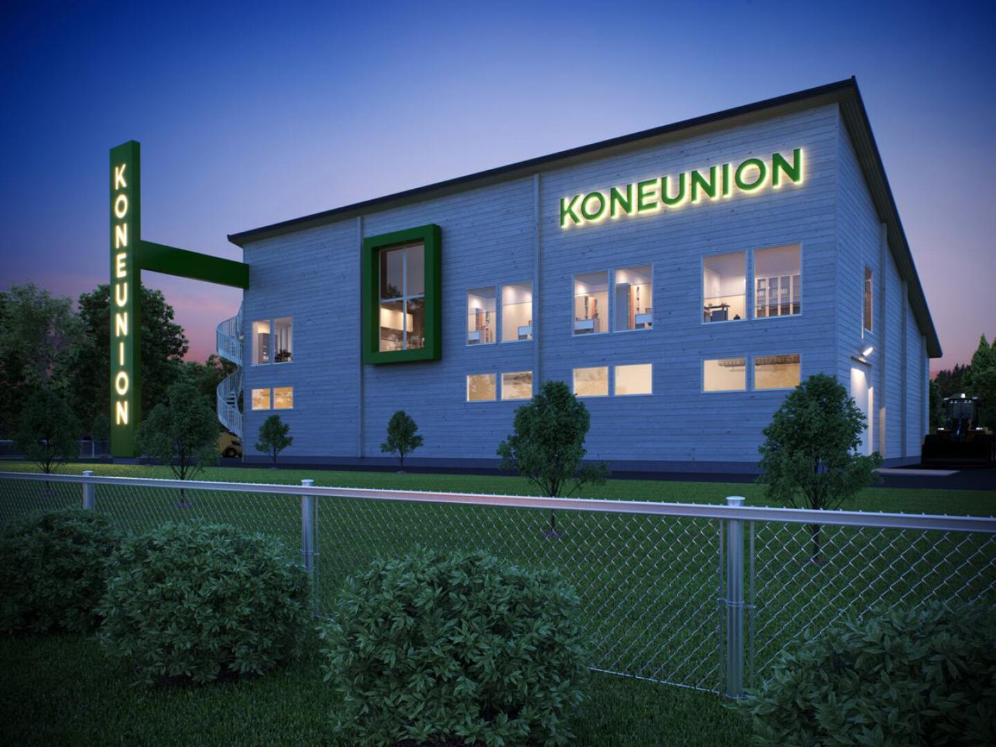 Koneunion Oy:n uusi liiketalo on nousemassa Kempeleen Zatelliittiin, moottoritien varteen. 