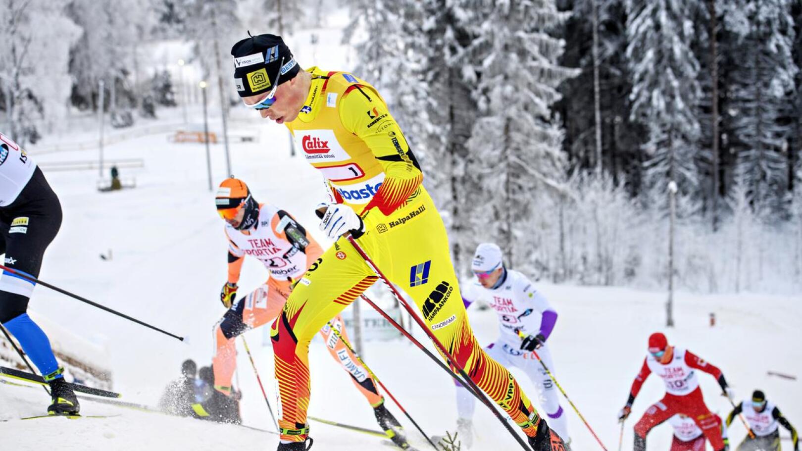 Juuso Haarala hamuaa maailmancupin pisteitä perjantaina Rukan sprintistä.