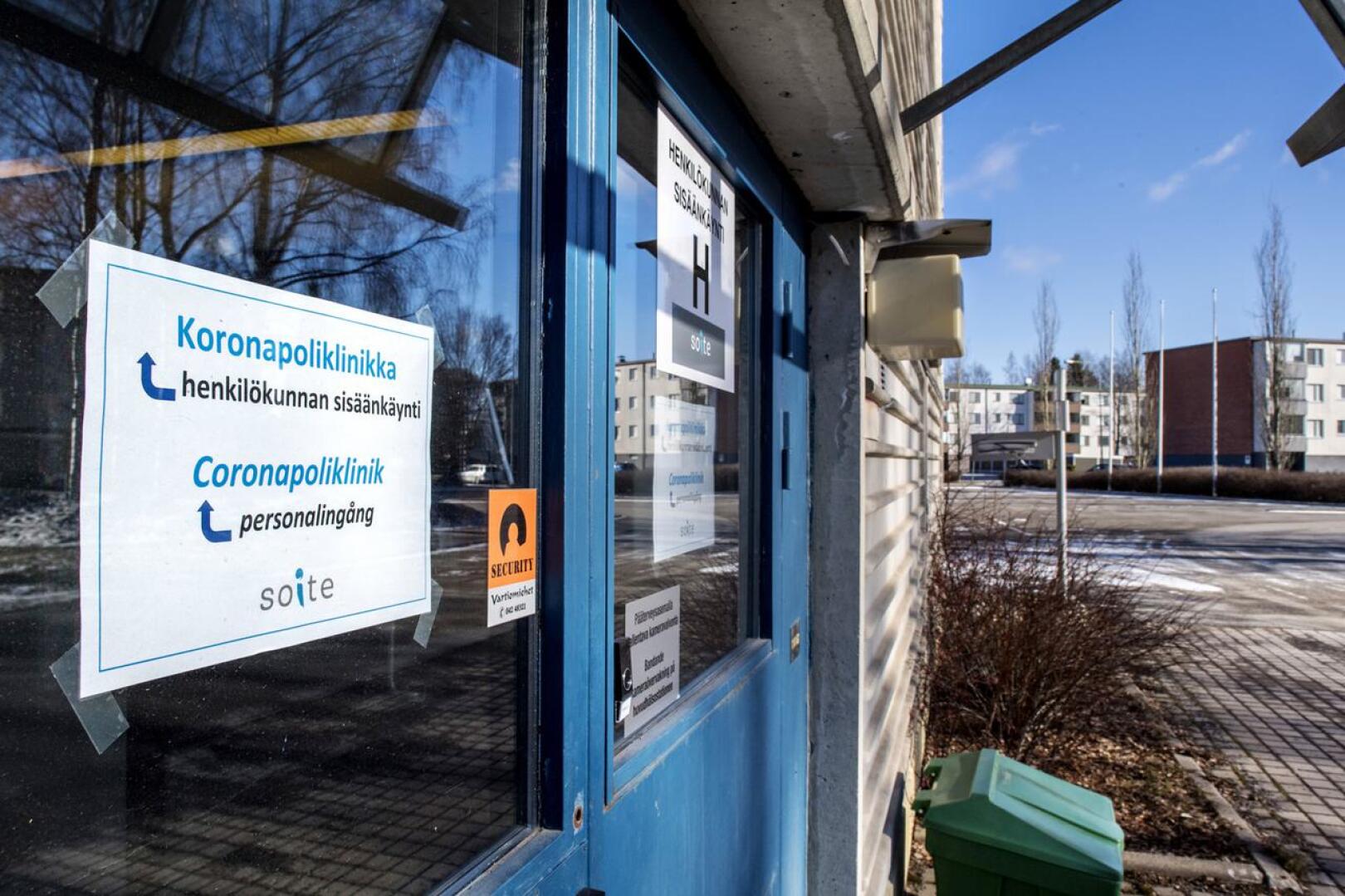 Soiten koronapoliklinikka sijaitsee Kokkolan pääterveysasemalla.