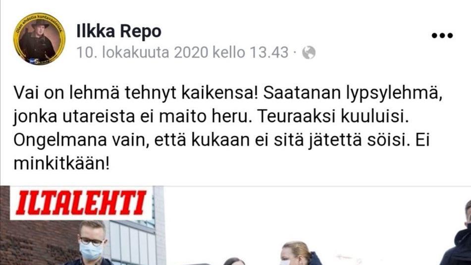 Kaplakka liittyy tähän Ilkka Revon tekemään päivitykseen omalla Facebook-sivulla. 