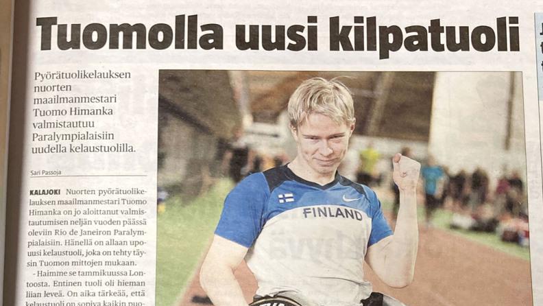 Helmikuussa 2012 Kalajokiseutu uutisoi Tuomon valmistautumisesta paralympialaisiin.