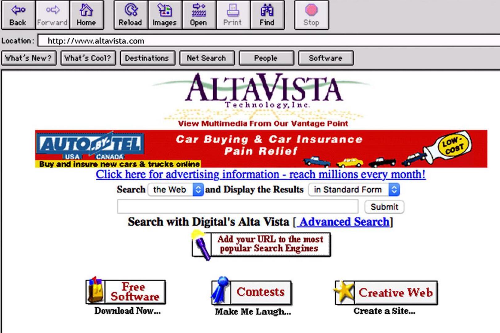 AltaVista oli internetin alkuaikojen ykköshakukone.
