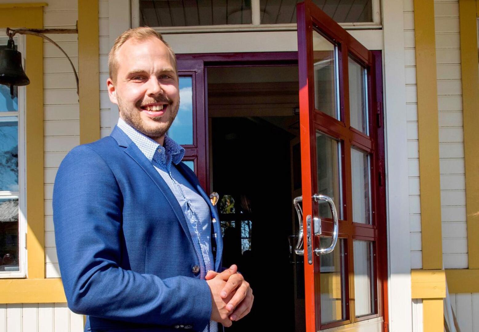 Martin Norrgård valittiin Uudenkaarlepyyn kaupunginjohtajaksi. Kuva on otettu RKP:n piirikokouksessa Kruunupyyssä kaksi vuotta sitten.
