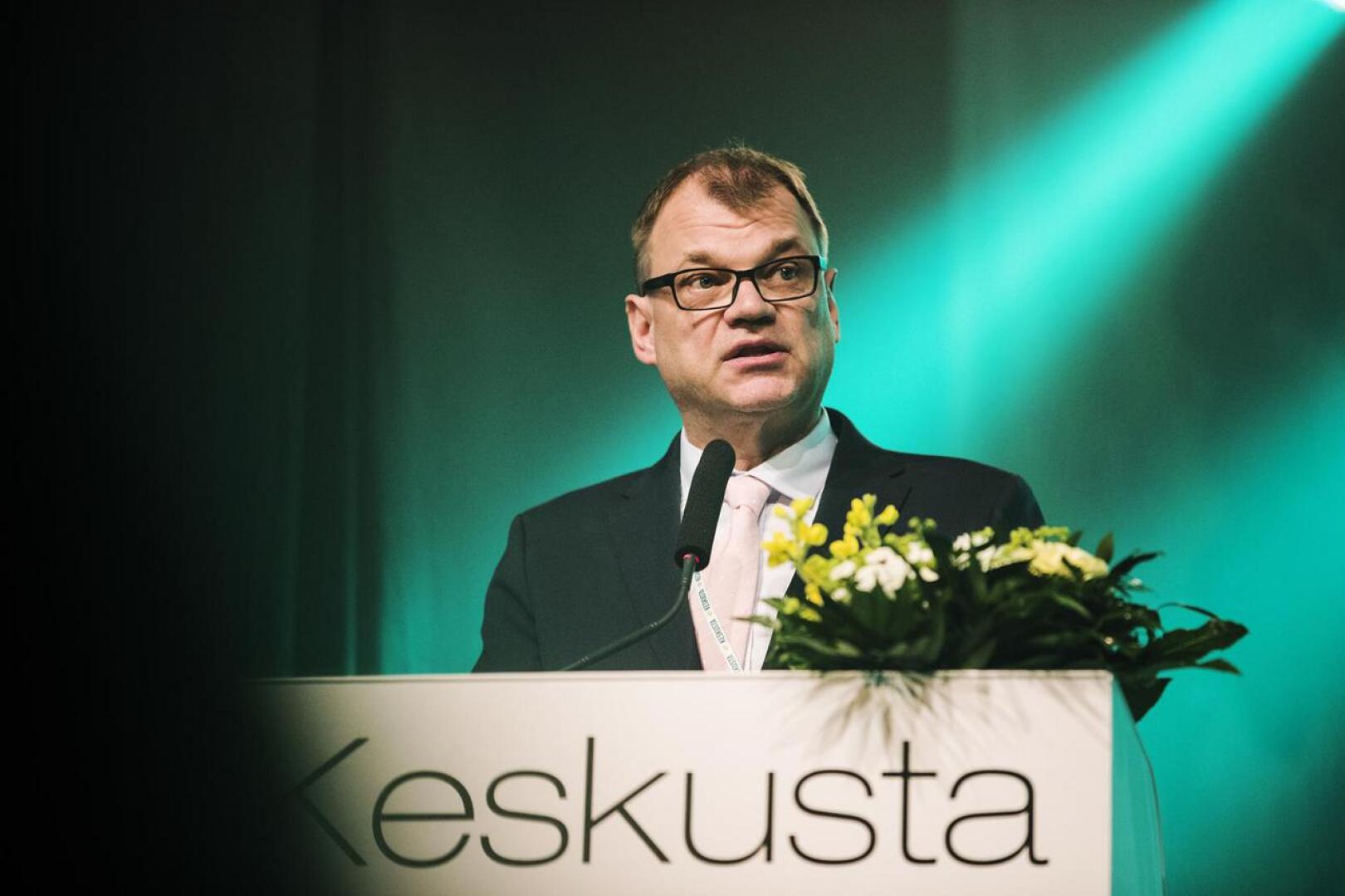 Pääministeri Juha Sipilä avasi keskustan puoluekokouksen perjantaina Sotkamossa.
